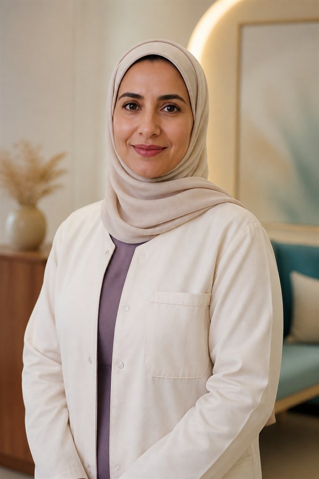 Fictional portrait representing a nurse midwife in Kuwait City, Kuwait
