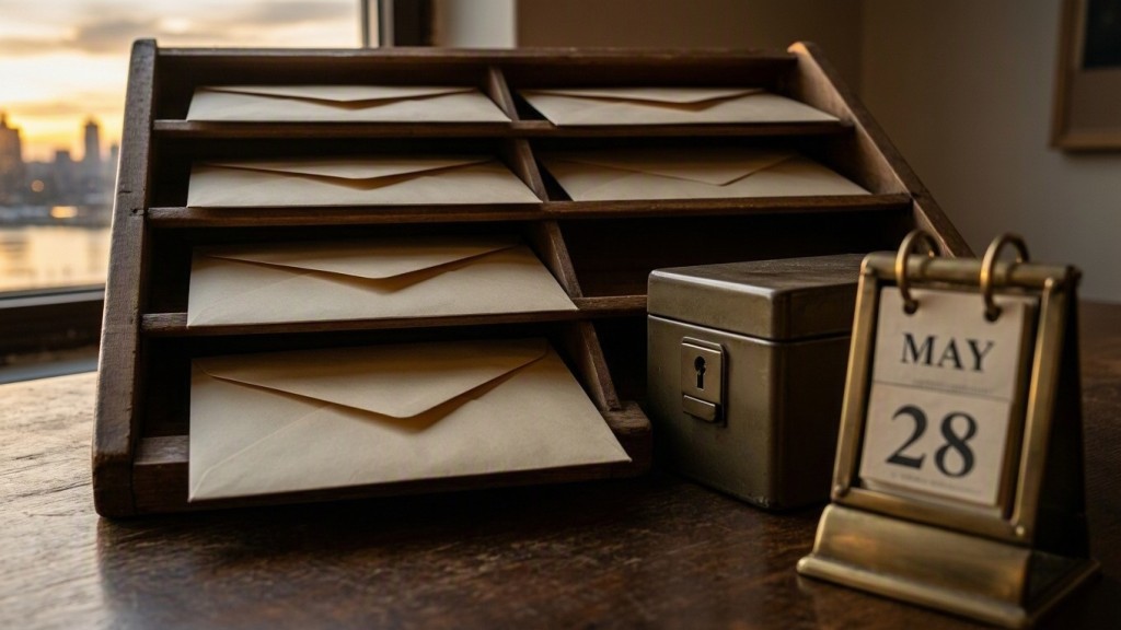 Business owner reviewing an invoice schedule and project milestones at a desk