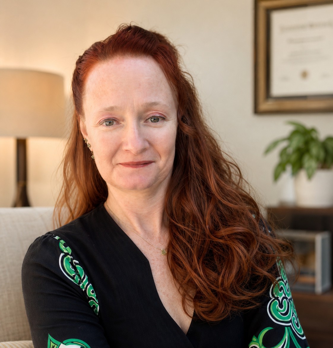 Portrait of Amy Salanty, founder of Purple Elephant Psychiatry & Wellness